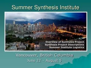 Summer Synthesis Institute