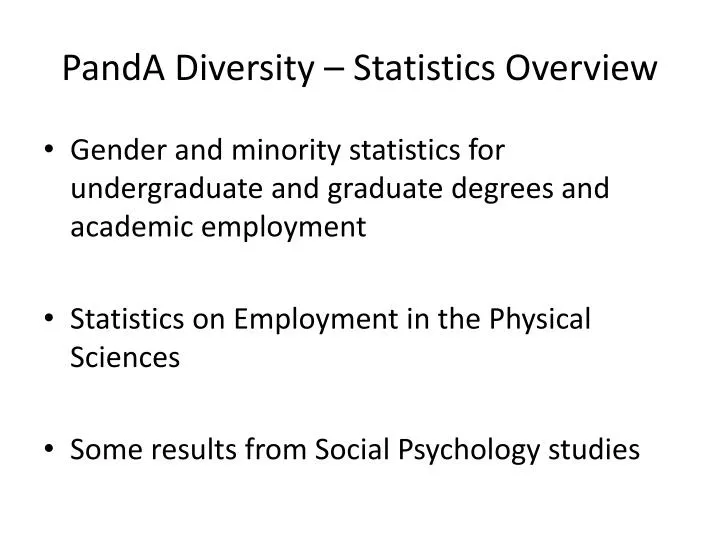 panda diversity statistics overview