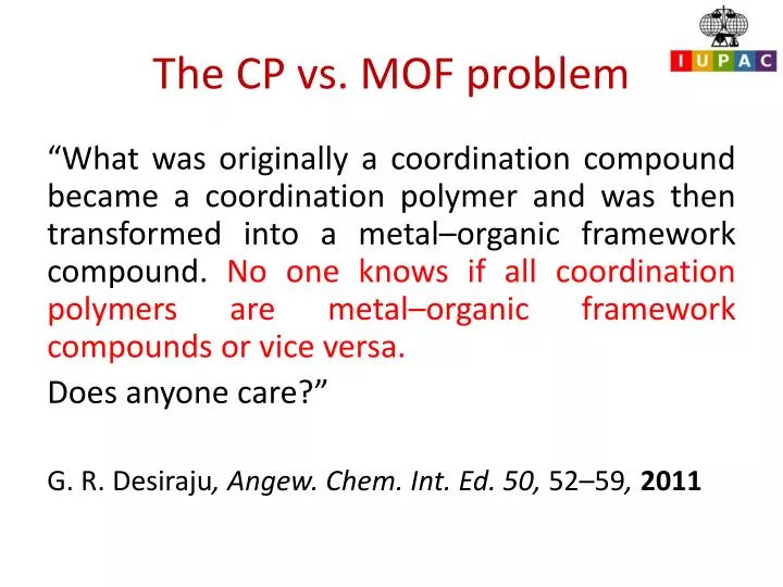 the cp vs mof problem