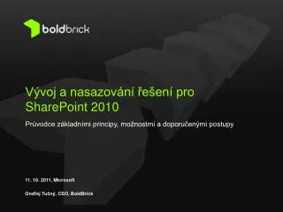 v voj a nasazov n e en pro sharepoint 2010