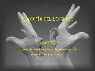 filosof a del lenguaje
