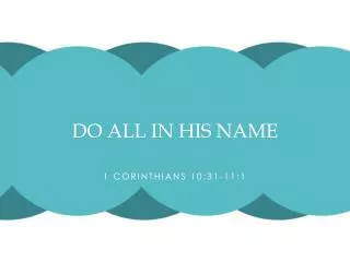 do all in his name