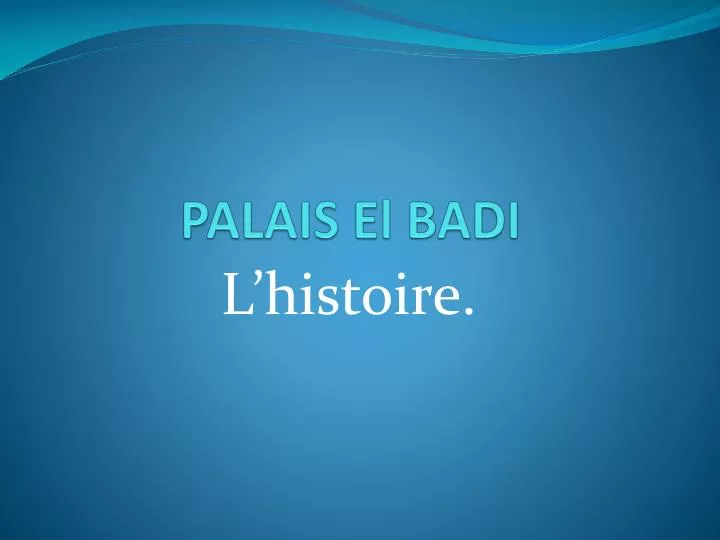 palais el badi