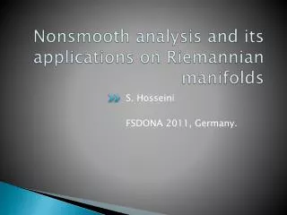 Nonsmooth analysis and its applications on Riemannian manifolds