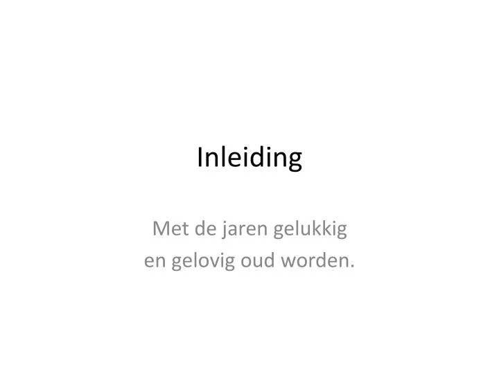 inleiding