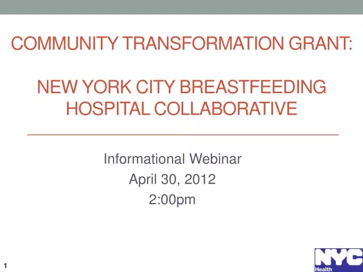 community transformation grant new york city breastfeeding hospital collaborative