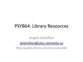 PSYB64 : Library Resources