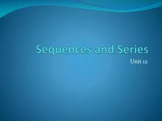 sequences and series