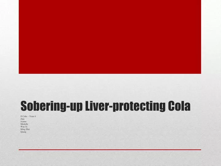 sobering up liver protecting cola