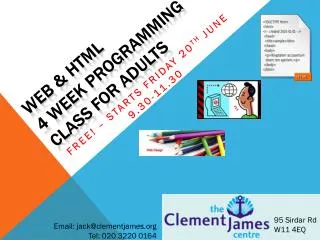 Web &amp; HTML 4 Week PROGRAMMING class for adults