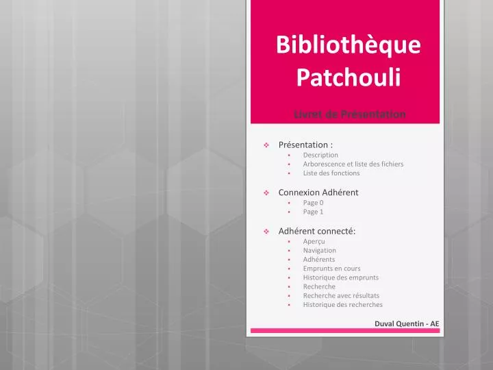 biblioth que patchouli