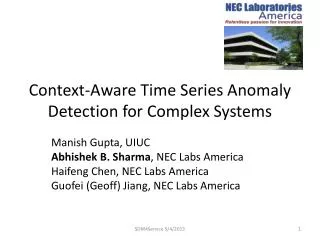 Context-Aware Time Series Anomaly Detection for Complex Systems