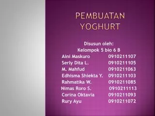 pembuatan yoghurt