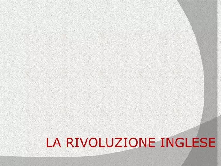 la rivoluzione inglese