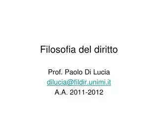 filosofia del diritto