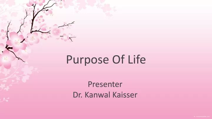 what is the purpose of life presentation