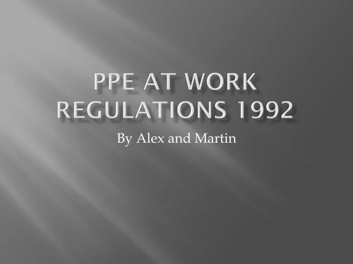 ppe at work regulations 1992