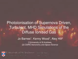 Photoionisation of Supernova Driven, Turbulent, MHD Simulations of the Diffuse Ionised Gas