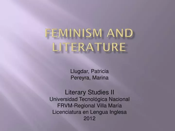 feminism and literature
