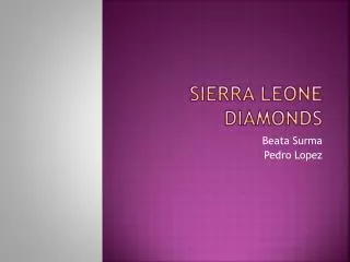 Sierra Leone Diamonds