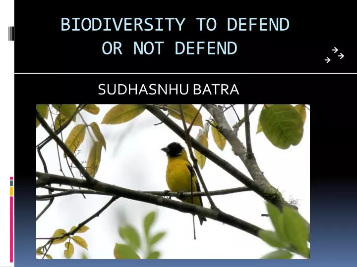 biodiversity to defend or not defend