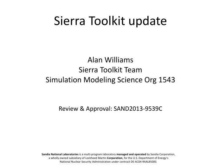 sierra toolkit update