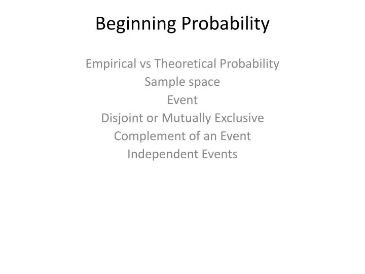 beginning probability
