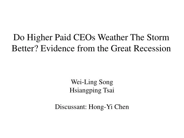 do higher paid ceos weather the storm better evidence from the great recession