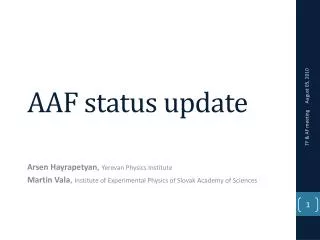 AAF status update