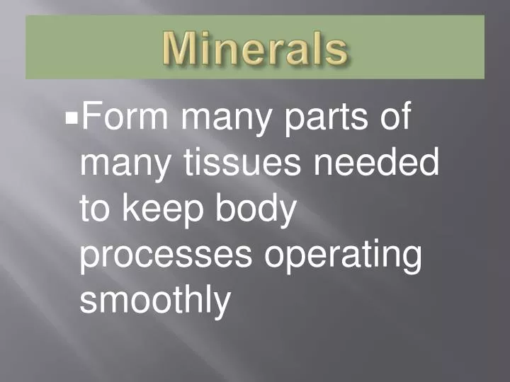 minerals