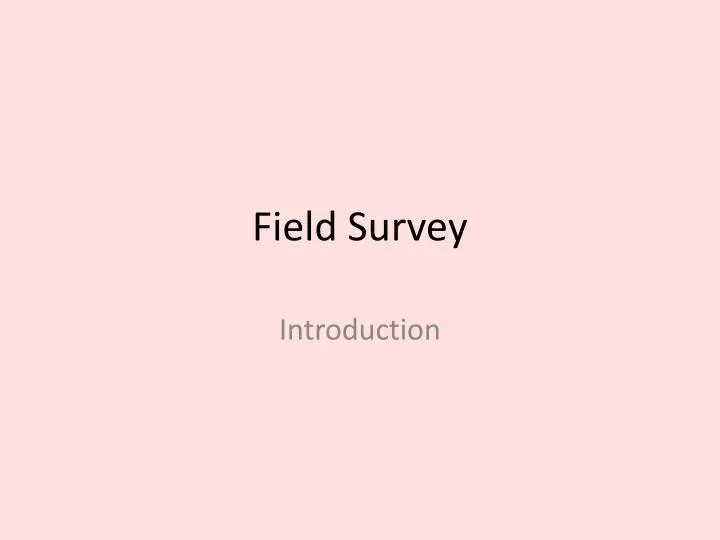 field survey