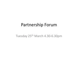 Partnership Forum