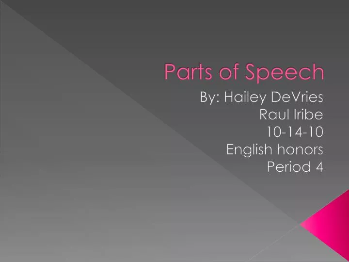 parts of speech