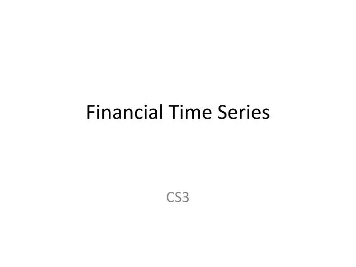 financial time series
