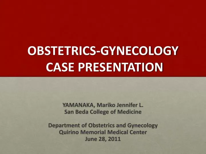 obstetrics gynecology case presentation