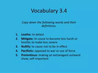 Vocabulary 3.4