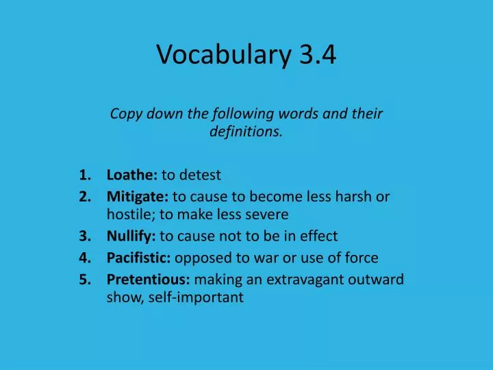 vocabulary 3 4