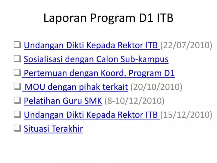 laporan program d1 itb
