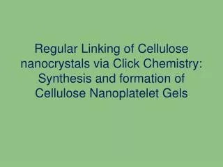 TEMPO-mediated Oxidation of Cellulose Nanocrystals (CNCs)