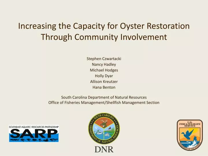 increasing the capacity for oyster restoration through community involvement