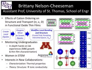 Brittany Nelson-Cheeseman Assistant Prof, University of St. Thomas, School of Engr
