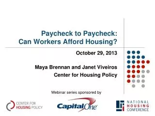 Paycheck to Paycheck: Can Workers Afford Housing?
