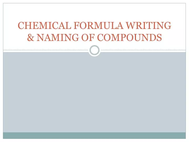 chemical formula writing naming of compounds