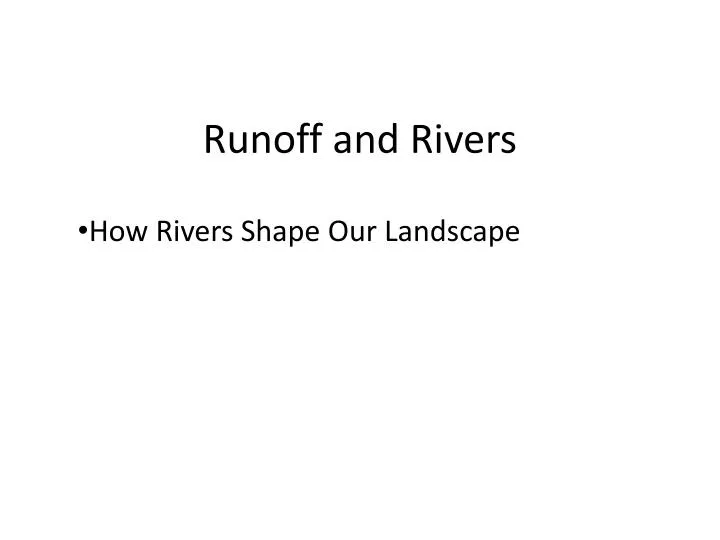 runoff and rivers