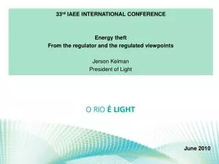 33 rd IAEE INTERNATIONAL CONFERENCE Energy theft