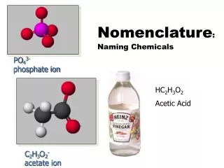 Nomenclature : Naming Chemicals