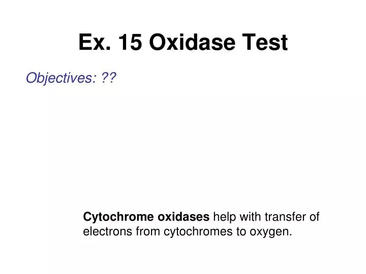 ex 15 oxidase test