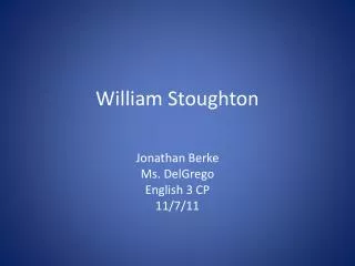 William Stoughton
