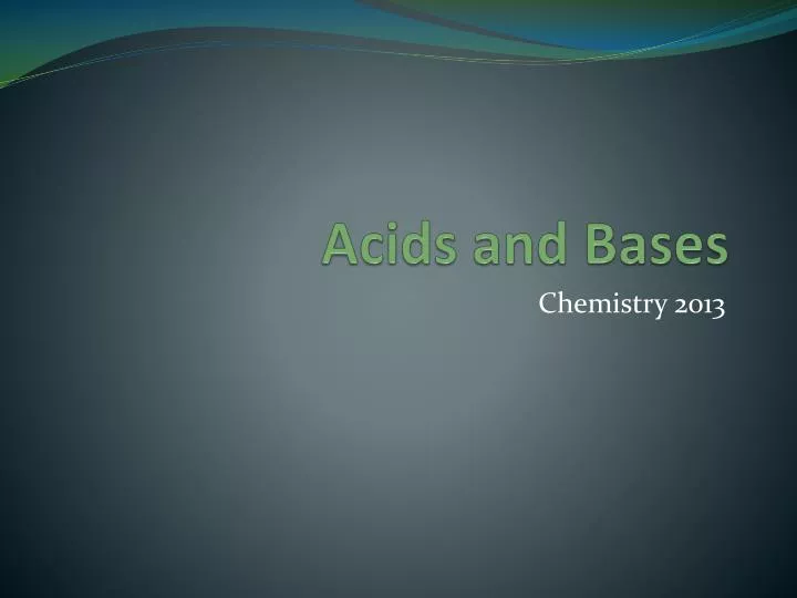 acids and bases