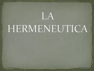 la hermeneutica